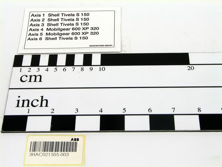 ABB配件Label IRB 6620, 6660 原廠型號(hào)3HAC021505-003 ABB配件官方質(zhì)保 - ABB機(jī)器人配件大全