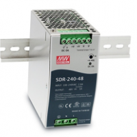 明緯240W單組輸出工業(yè)用DIN導(dǎo)軌型有PFC功能電源   SDR-240-48    直流電壓48V
