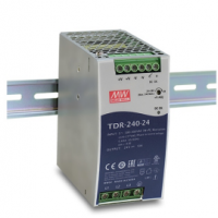 明緯240W超薄三相工業(yè)用導(dǎo)軌型具PFC功能   TDR-240-48   直流電壓48V