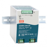 meanwell明緯  240W 高信賴250~1500Vdc 超寬輸入導軌型DC-DC轉換器      DDRH-240-24